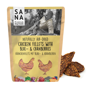 Filets de poulet avec myrtilles & cranberries (100g)